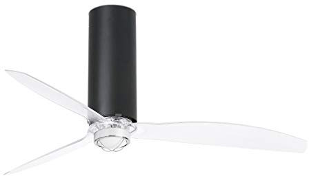 Faro Barcelona 32036-10- TUBE FAN LED Ventilador de techo negro mate/transparente con motor DC