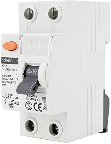 asvendo Schelinger - Interruttore differenziale/interruttore FI, 2 poli, 40 A, 30 mA