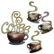 Hotop 4 Pieces Metal Coffee Cup Wall Decor Coffee Bar Decor Cafe Themed Wall Art Decoration Vintage Cup Signs for Kitchen Decorations Shop Restaurant Lounge Decorations(Brown)