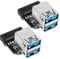 CERRXIAN 2 adaptadores de 19 pines a doble USB 3.0 A, placa base de escritorio de 19/20 pines a tarjeta de conector hembra USB 3.0 dual, tipo vertical PCBA