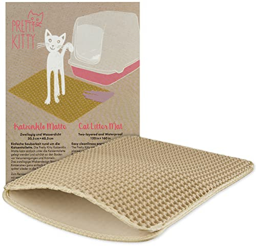 Katzenklo Matte Beige: Katzenmatte Katzenklo 30x40cm für Sauberkeit mit Katzenstreu - Katzentoilette Matte - Katzentoilette Vorleger - Vorleger Katzentoilette von Pretty Kitty