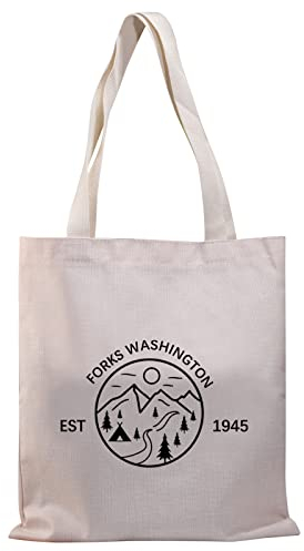 BDPWSS Gabeln Washington Geschenk Twilight Tote Bag Twilight Fans Geschenk Gabeln Washington Est 1945 Handtaschen, Gabeln Washington 1945 Tg