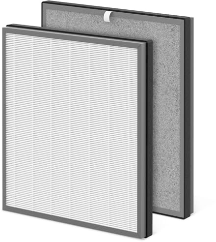 2 Vorteilspackungen HE402 Ersatzfilter für Shark HE400 HE401 HE402 HE405 4 Lüfter Luftreiniger, 3 Stufen Filtration mit H13 True HEPA, Aktivkohlefilter und feiner Vorfüller, Teilenummer HE4FKPET