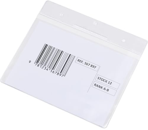 Tarifold Sichttasche, DIN A5, Quer, PVC, Transparent, Oben offen, mit Aufhängeloch, 50 Stück