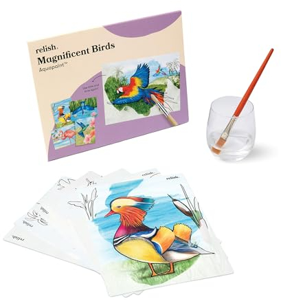 Relish - Demenz-Aquapaint-Aktivitäten – Packung mit 5 wiederverwendbaren Wassermalerei-Spielzeugen, herrlichen Vögeln, Alzheimer-Produkten und Geschenken für ältere Menschen/Senioren
