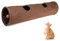 Beruyu Faltbar Katzentunnel Katzenspielzeug, Große Katzentunnel für Indoor Katzen, Wildleder Haustier Spieltunnel mit Ball und Peek Hole für Katzen Kaninchen und Welpen, 130×30cm (Braun)