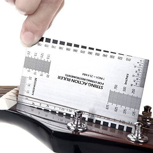 Regla de Medición de Guitarra,Regla de Acción de Cuerda,Herramienta Guitarra Cuerdas de Acción Regla,Medidor de Medición para Herramientas de Luthier para Guitarra Acústica Bajo y Luthier