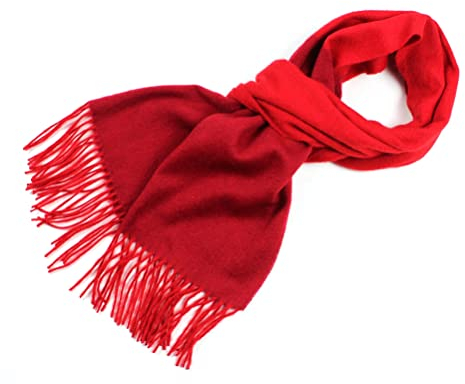 Cashmere Schal Herren, Winterschal Damen Xxl Quasten mit Langen Streifen Rot 200X40cm Warmer Winterschal-Poncho