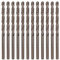 sourcing map Lot de 12 forets en cobalt, 3,3 mm M35 en acier rapide M35, forets hélicoïdaux à tige droite pour métal dur, acier inoxydable, cuivre, aluminium, fonte, plastique
