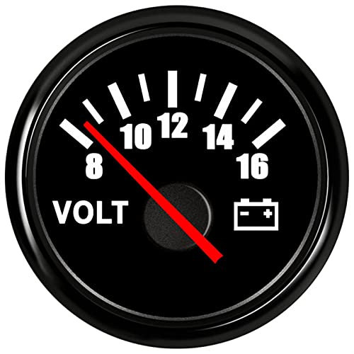 Yachtinstrument 52mm Voltmeter-Volt-Messgerät- Messgerät 8-16 Volt für Meereswagen- Spannungsmessgeräte für Caravan Boot Marine 1 2V 24V RV. Camper Zubehör Bootszähler (Color : BN 816V)