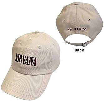 Rock Off officially licensed products Nirvana Baseball Cap Text Logo Band in Utero Nue offiziell Sand One Size