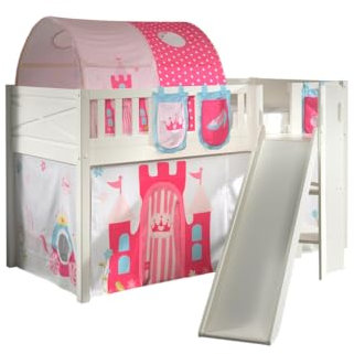 Vipack Scott Hochbett, Rutsche und Vorhang, Princess, Tunnel und 3 Aufbewahrungstaschen