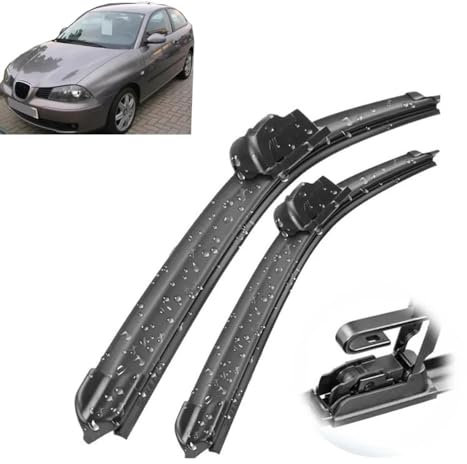 Limpiaparabrisas Delantero Compatible con Seat Cordoba MK2 2002-2005 Parabrisas Limpiaparabrisas Ventana Limpia Cepillos de Lluvia para Coche 21+19