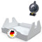 STERNEKOCH® Thermomix Deckelhalter - TM5 und TM6 Deckelhalter - MADE IN GERMANY - Ideales Thermomix Zubehör TM6 - Endlich Thermomix Deckel stressfrei ablegen - Mit Abtropfschale (Weiß)