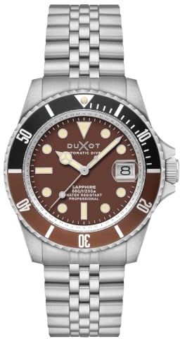 DUXOT DX-2057 Atlantica Diver Herren Automatikuhr mit 5-Link Stahlband und Saphirglas 20 ATM