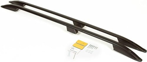 YUEGOO 2 Stücke Auto Aluminium Dachreling Dachträger für VW T5 T6 T6.1 SWB 2003-2022, Dachgepäckablage Seitenstangen Schienen Autodachträger Dachrelinge Grundträger