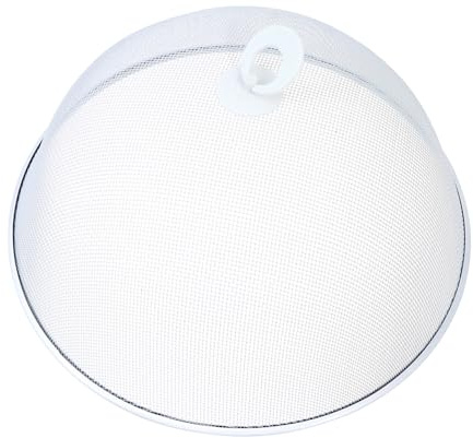 Cabilock Couvercle de Protection Alimentaire Blanc 35cm en Fer | Plats, Conservation, Bords Lisses, Usage Domestique, Protège les Repas, Transport Facile, la Cuisine Maison