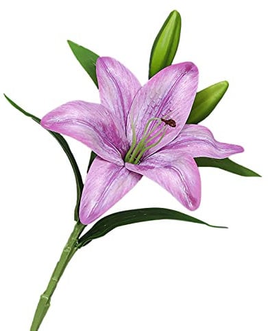 JUOPZKENN Flores Artificiales Lirios Artificiales, Tallo Largo, Lirios Artificiales de Stargazer, Lirios de Plena Floración, Ramos de Lirios de Tigre Sintéticos para el Hogar, Hotel, Arreglos(#5)