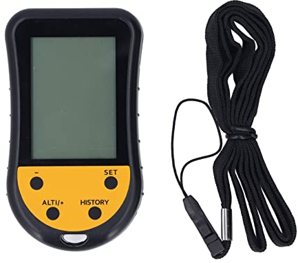 KELFEEAO Multifunktionaler Digitaler Barometrischer Höhenmesser, Kompass, Wettervorhersage, Handthermometer, Barometer, LCD-Display Mit Hintergrundbeleuchtung