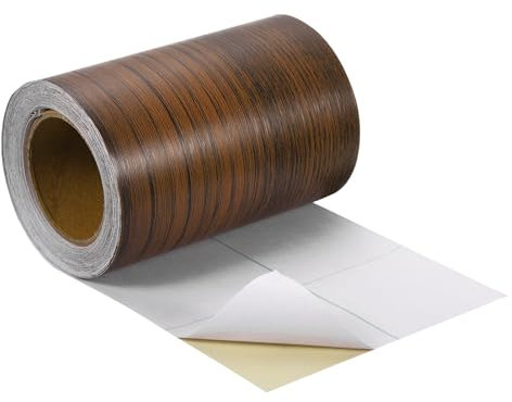 sourcing map Wood Grain Tape, 4 x33 Ft Self Adhesive Wood Grain Repair Patch for Baseboards, Doors, Floor Repair, Furniture Home Decor Walnut