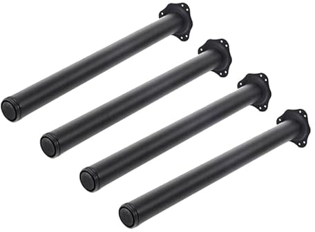 4er Set Tischbeine Ø60mm Schreibtischfüße Tischfüße Stabil, Höhenverstellbar Höhe 710 mm + 30 mm inkl. Befestigungsmaterial (Schwarz)