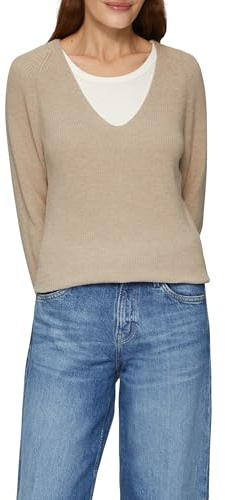 s.Oliver Strickpullover mit V-Ausschnitt aus Baumwollmix