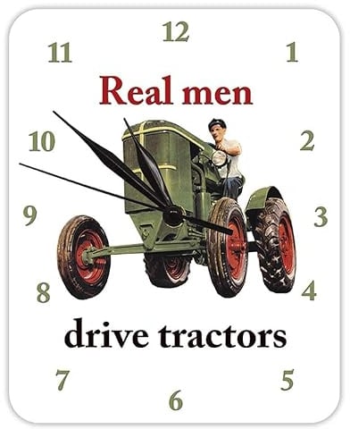 Blechwaren Fabrik Braunschweig GmbH Real Men Drive Tractors - Wanduhr - Kultuhr - KU19