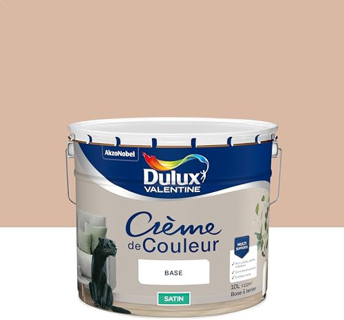 Dulux Valentine Crème de Couleur - Peinture multi-supports intérieure - Satin Rose des Sables 10 L