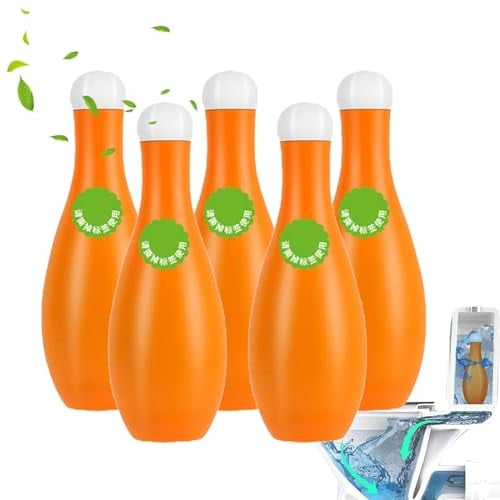 Bowling Blue Bubble Toilet Bowl Cleaner, 100g Toilet Bowl Cleaner Tablets, Automatic Long-Lasting Toilet Bowl Cleaner In Bottle, Toilet Cistern Cleaner, Bathroom Cleaner Deodorizing & Descaling (5PC)