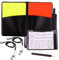 EUZUXU Ensemble de Cartes d'Arbitre de Football, 2 Métal Sifflet Arbitre, Cartons Jaune et Rouge Carton Arbitre Set avec Carte d‘Arbitrage Crayon, pour Sport, Football, Basket-Ball, Arbitre