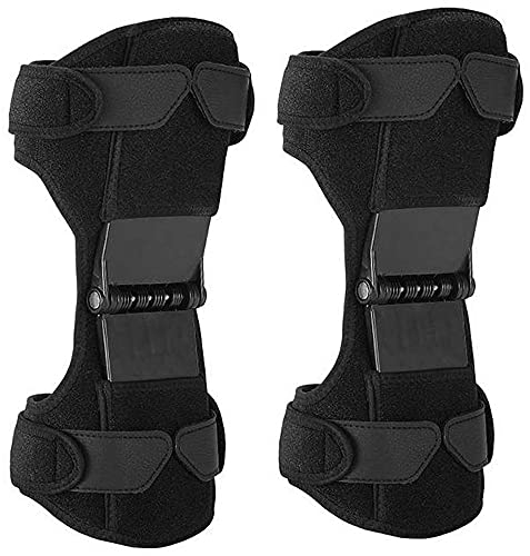 Kniestütze, Knieorthese mit Feder, Knieorthese in Übergröße gegen Arthritisschmerzen und -unterstützung, Knieverstärkerorthese zum Laufen, Wandern, Schmerzen bei Meniskusriss (1 Paar),4spring