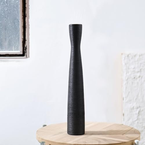 Sawoake Schlanke und Elegante Keramik Vase Dekoration, Moderne Vase Dekoration für Haus, Wohnzimmer, Esstisch und Büro (Schwarz Klein