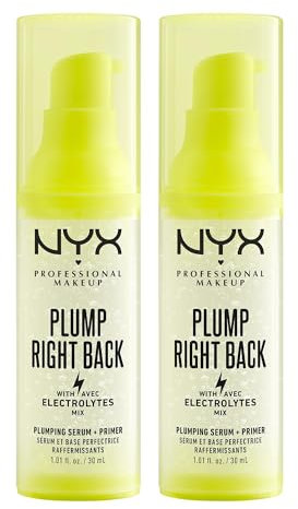 NYX Professional Makeup - Base Fixatrice de Maquillage 2-en-1 - Aux Électrolytes et Vitamines - Repulpe et Hydrate - Formule Vegan - Plump Right Back - 2x30 ml