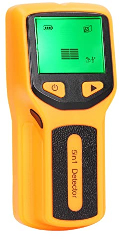 Ausla Stud Finder Wand Scanner 5 in 1, LCD Display Gelb | Bolzendetektor, ABS, für Stromleitungen Holzbalken Metallrohre, akustisch