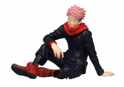 Anime Figure Sitting Position Itadori Yuji Noodle Cover Action Figure Statue Anime Character Model Ornament Gift 8cm