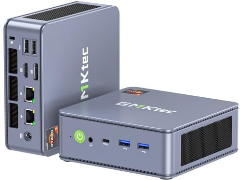 GMKtec Mini PC AMD Ryzen 3 5425U (4C/8T, 4.1GHz), G6 Mini Computer 16GB Dual Channel DDR4+256GB SSD, Gaming Desktop Support/WiFi 6E & BT5.2/Dual LAN 2.5G/Dual Fan
