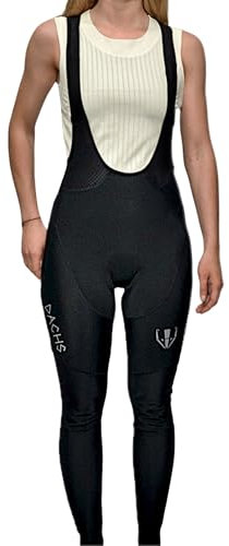 DACHS Winterradhose – Winter-Radhose mit Trägern - Atmungsaktive, Wasserabweisende, Reflektierende, Warme Radhose - Damen (DE/NL/SE/PL, Alphanumerisch, S, Slim, Regular, Schwarz)