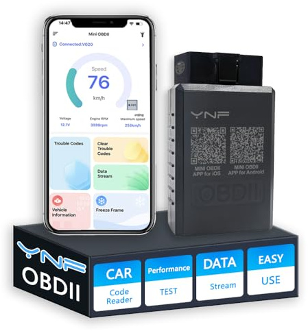 OBD2 Bluetooth Diagnosegerät Scanner Code Leser für iOS iPhone Android Windows, Auto Diagnosegerät OBD ODB2 Adapter für OBDII Protokoll Fahrzeuge