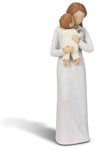 Carracci New Mum Gifts, Mother New Baby Figurines, Sculpted Hand-Painted Mummy and Baby Child Figures Statues, Gifts for Mum Birthday Mother’s Day Christmas