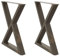 vidaXL Pieds de Table à Manger 2 pièces Acier Naturel 70 x (72-73,3) cm Acier