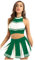 Cheerleader Kostüm Karneval Damen Fasching Uniform Pompons Oberteil Pom Poms Cheerleading Karnevalskostüme Kostüme Sexy für Karneval,Halloween,Fasching,Mottoparty