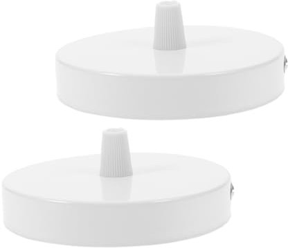 jojofuny 2 Stück Deckenplatte Pendelleuchte Baldachin Lampenbaldachin Baldachin Lichter Abdeckung Baldachin Für Deckenleuchte Zubehör Für Retro-lampenabdeckungen Leichte Teile Metall Weiß