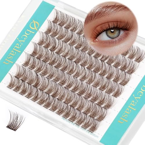 Obeyalash Faux Cils Marron Individuel Extension Bouquet Cils Marron Foncé D Curl DIY Cluster Lashes Brown Naturel 12mm 84 PCS SNR013