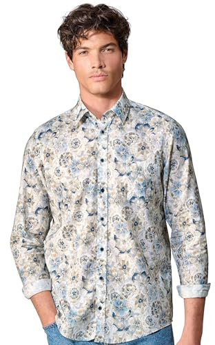 CASAMODA Leinenhemd Print Casual Fit