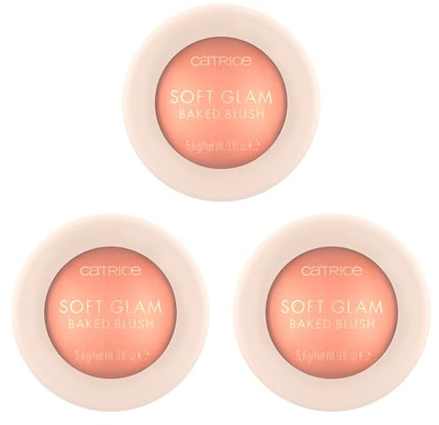 Catrice Soft Glam Baked Blush, Rouge, Nr. 020, Orange, Expressergebnis, strahlend, vegan, ölfrei, ohne Parfüm, ohne Alkohol, 3er Pack (3x5.6g)