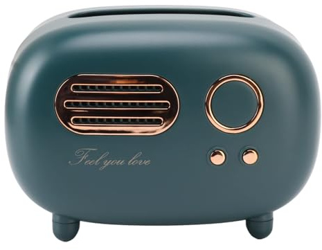 Retro Radio Shape Tissue Cover Box,Tissue Box Holder Multifunction Tissue Box Tissue Box Cover Radio Tissue Box for Kitchen Bedroom Office Parlor Bathroom Decoration (green)