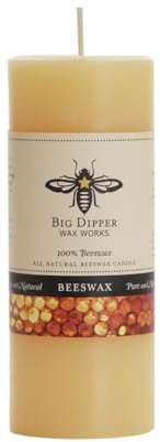 Big Dipper Wax Works 100% Beeswax Pillar Candle, 2 x 4.75 in, Natural
