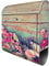 banjado® Design Briefkasten mit Blumenpfücken 38,5x46,5x13cm & 2 Schlüssel - Briefkasten Stahl Silber mit Zeitungsfach pulverbeschichtet - Postkasten A4 Einwurf inkl. Montagematerial