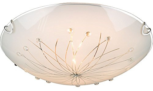 Globo 40402-2 - Lámpara de techo (cristal satinado, diseño de piedras, cromo)