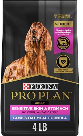 Purina Pro Plan Sensitive Skin and Sensitive Stomach Dog Food Lamb and Oat Meal Formula - 4 lb. Bag